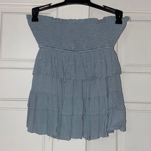 Mini ruffled skirt with shirred waist band